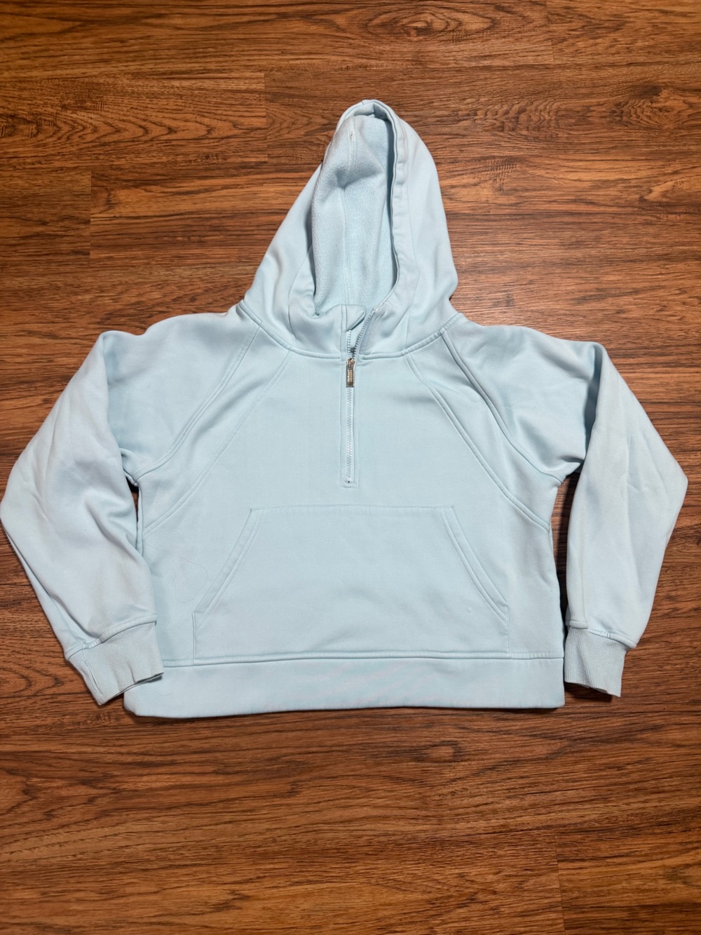 Lulu inspired athletica Light Blue scuba Half-Zip Hoodie